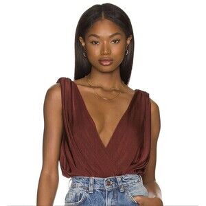 Free People Night Owl Bodysuit Small in color Nutmeg